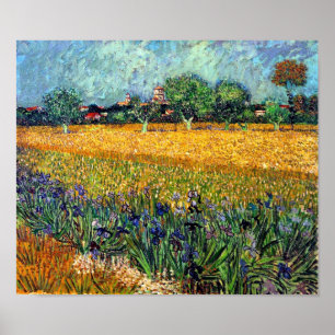 Affiches Vincent Van Gogh - Vue d'Arles avec des iris