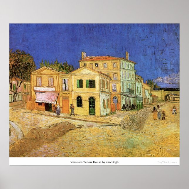 Affiches Vincent's Yellow House par van Gogh (Devant)