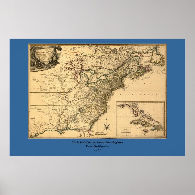 Affiches Vintage 1777 American Disparitions by Phelippeaux (Devant)