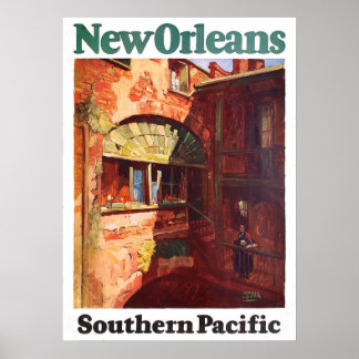 Affiches Vintage 1929 New Orleans Southern Pacific Travel