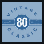 Affiches Vintage 80th Birthday<br><div class="desc">A stylish birthday gift idea for men and women celebrating a milestone age.</div>