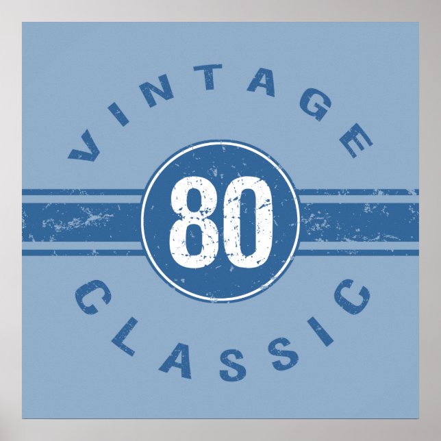 Affiches Vintage 80th Birthday (Devant)