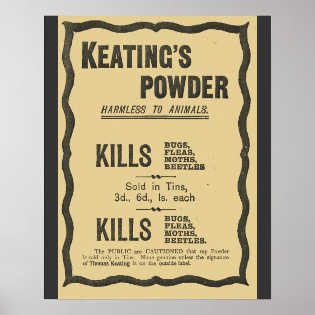 Affiches Vintage Advertising, Keatings powder (Devant)
