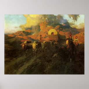 Affiches Vintage American West, Overland Trail par Johnson