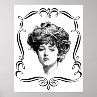Affiches Vintage Art Gibson Girl
