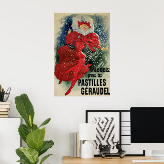 Affiches Vintage Art Nouveau Pastilles Geraudel Cough Drops