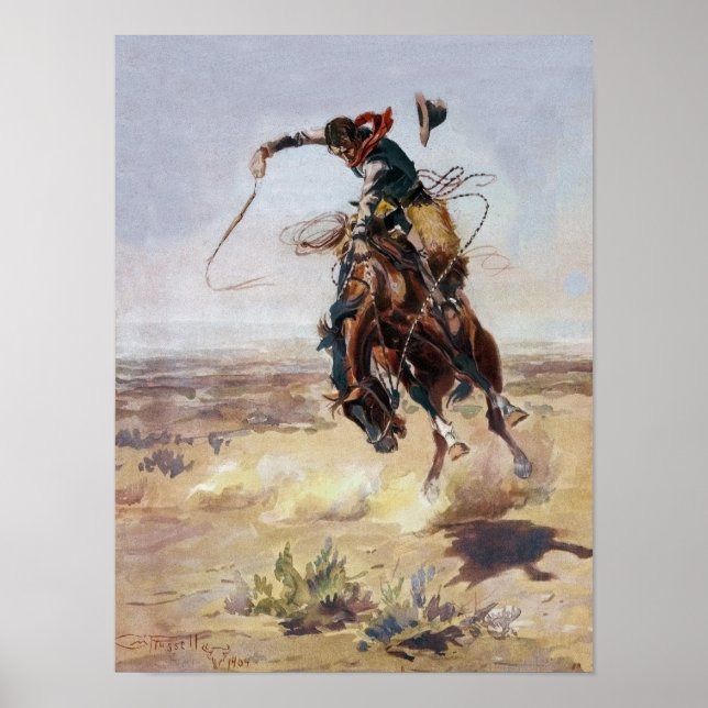 Affiches Vintage Bad Hoss, Charles M. Russell (Devant)