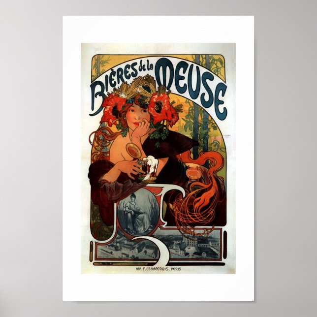 Affiches Vintage Bieres de la Meuse Paris France (Devant)