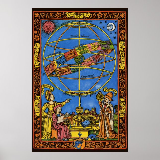 Affiches Vintage Céleste, astronome Claudius Ptolemy (Devant)