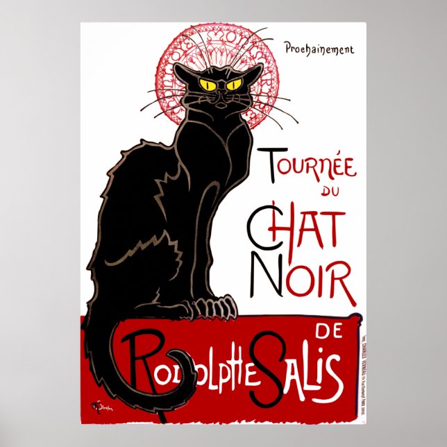 Affiches Vintage Chat noir Le Conversation Noir (Devant)