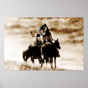 Affiches Vintage Cheyenne Guerriers Canvas Imprimer