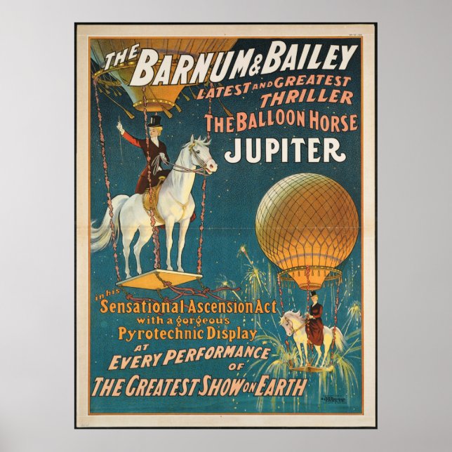 Affiches Vintage : cirque Barnum & Bailey - (Devant)