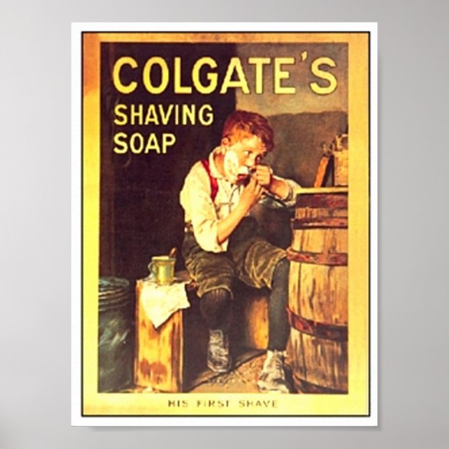 Affiches Vintage Colgate Srasage de savon garçon Rasage (Devant)