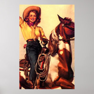 Affiches Vintage Cowgirl