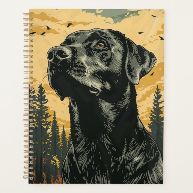 Affiches vintage de Labrador Retriever noir (Devant)