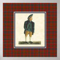 Vintage Écosse Highlander Moozie Tartan frontière