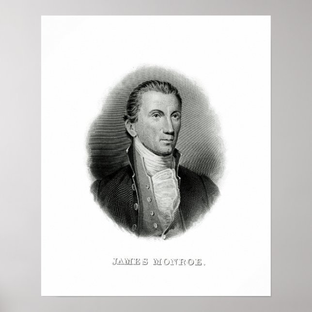 Affiches Vintage Engraving President James Monroe (Devant)
