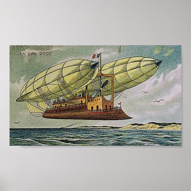 Affiches Vintage - Fantastical Flying Machine from France, (Devant)
