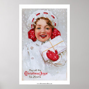 Affiches Vintage Fille de Noël avec forfait