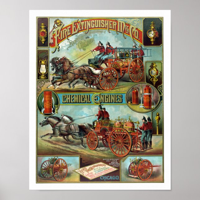 Affiches Vintage Fire Fighter (Devant)