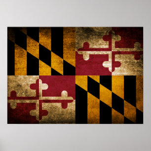 Affiches Vintage Flag of Maryland