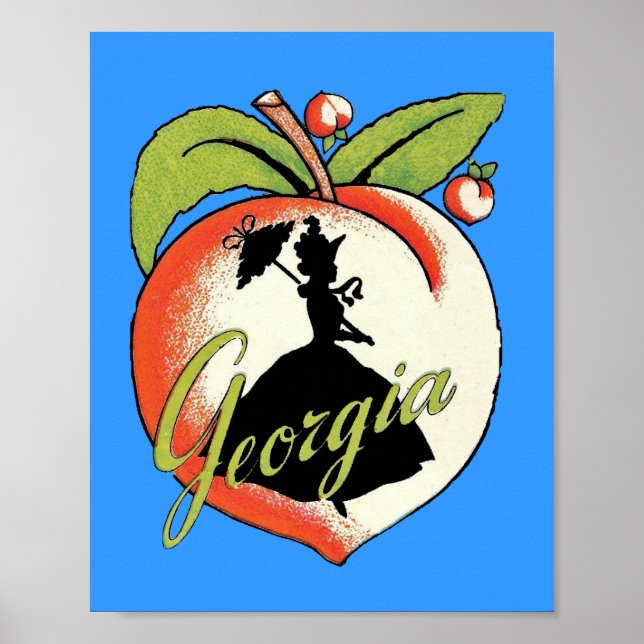 Affiches Vintage Géorgie Pêche Silhouette Sud Bell (Devant)