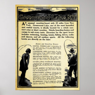 Affiches Vintage Greenwood Lake NY