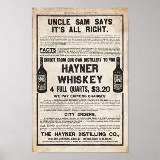 Affiches Vintage Hayner Whiskey Print