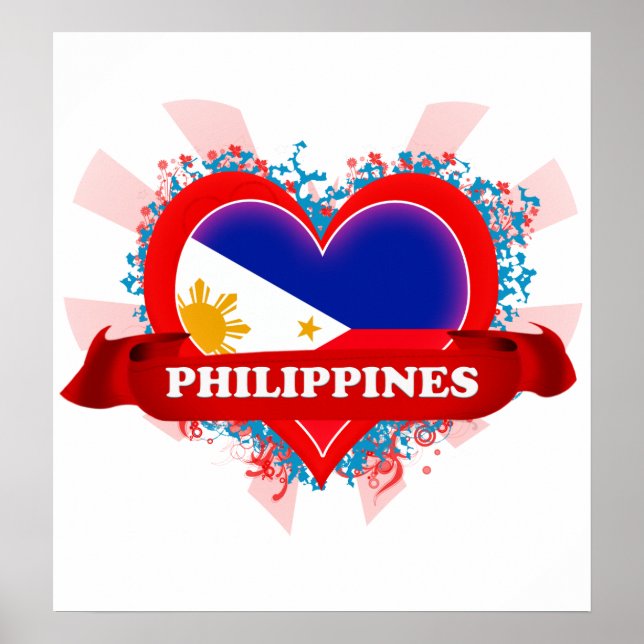 Affiches Vintage I Love Philippines (Devant)