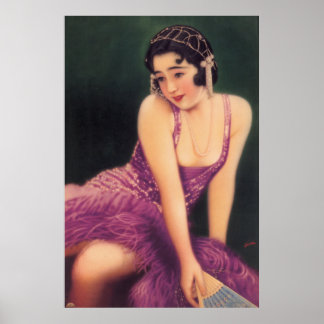 Affiches Vintage Japonaise Pin Up Girl