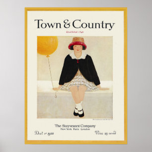 Affiches Vintage Magazine Couverture Balloon jaune fille 19