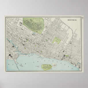 Affiches Vintage Map of Montréal (1901)