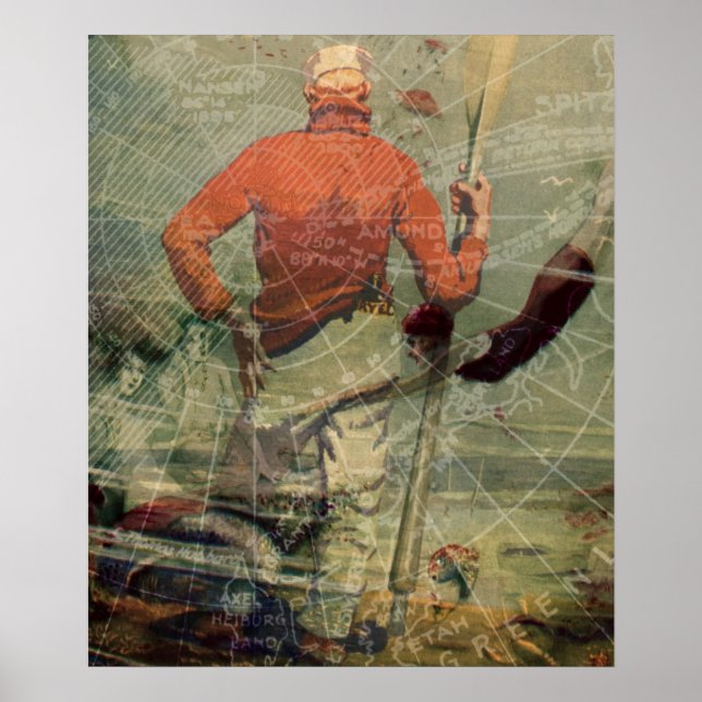 Affiches Vintage marin Plongée Femme Mermaids Collage (Devant)