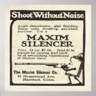Affiches Vintage Maxim Silencer et de 1920