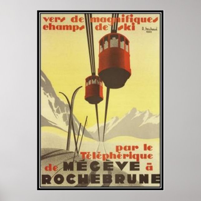 Affiches Vintage Mégève, Rhône-Alpes, France - (Devant)