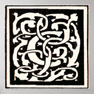 Affiches Vintage Monogram C Art Nouveau Letter