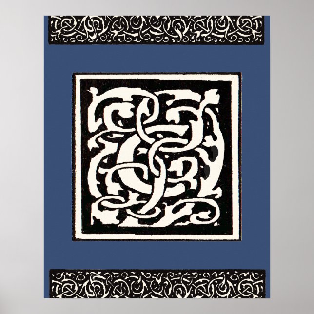 Affiches Vintage Monogram C Art Nouveau Letter (Devant)