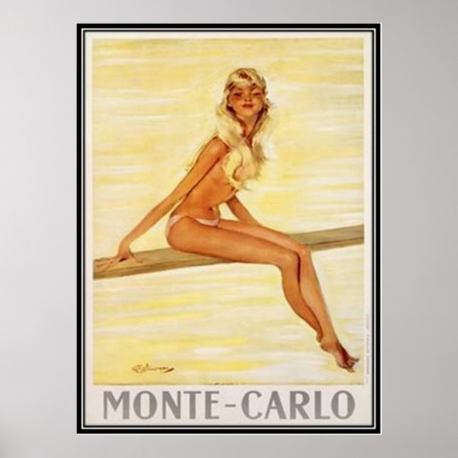 Affiches Vintage Monte-Carlo, Monaco - (Devant)