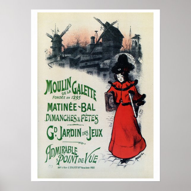 Affiches Vintage Moulin de la Galette Art français (Devant)