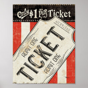 Affiches Vintage Movie Ticket