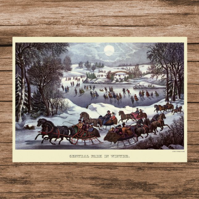 Affiches Vintage Noël, Central Park en hiver (Créateur téléchargé)