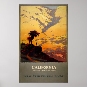 Affiches Vintage NY Central Lines California Travel