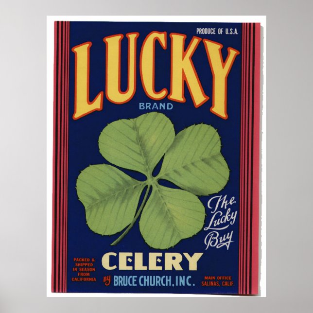 Affiches Vintage Old Celery Vegetables Crate Étiquettes (Devant)