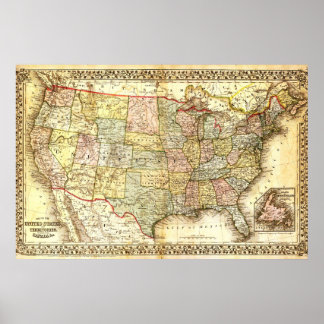 Affiches Vintage Old États-Unis États-Unis
