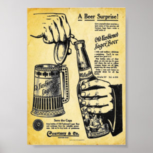 Affiches Vintage Old fashioned Lager Beer Print