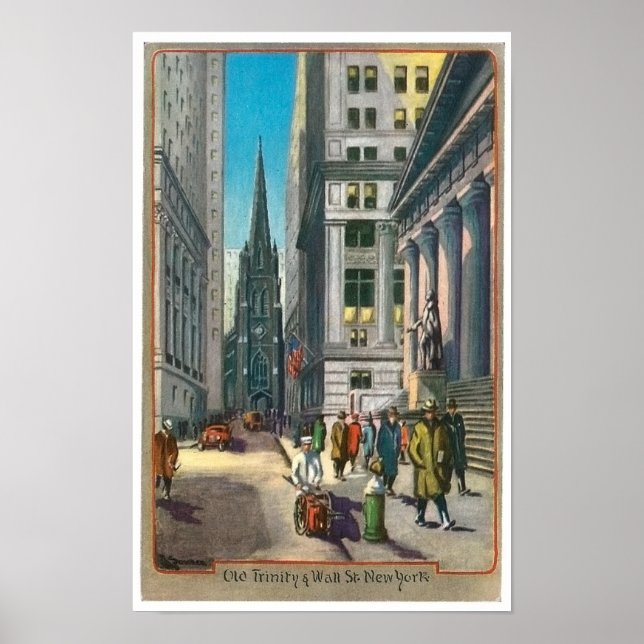 Affiches Vintage Old Trininty & Wall Street (Devant)