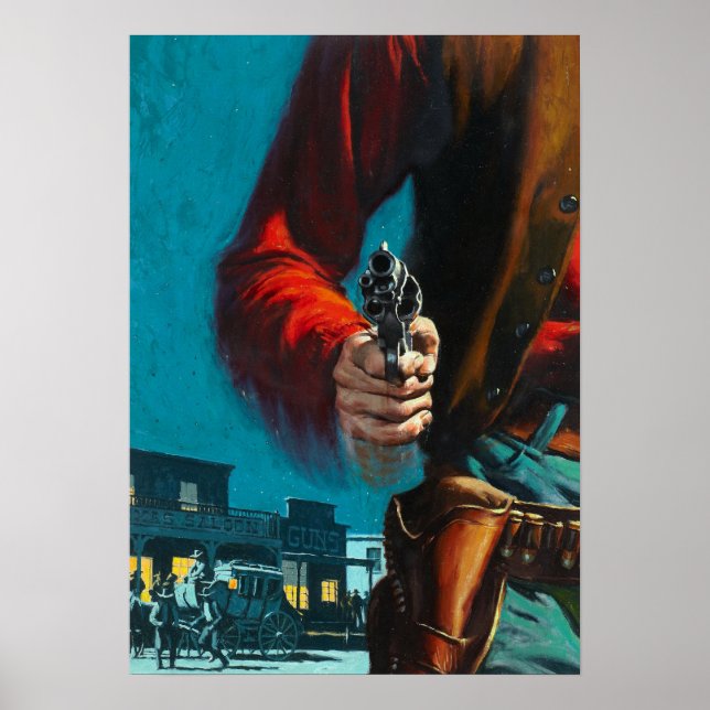 Affiches Vintage Old West Gunslinger Cowboy (Devant)