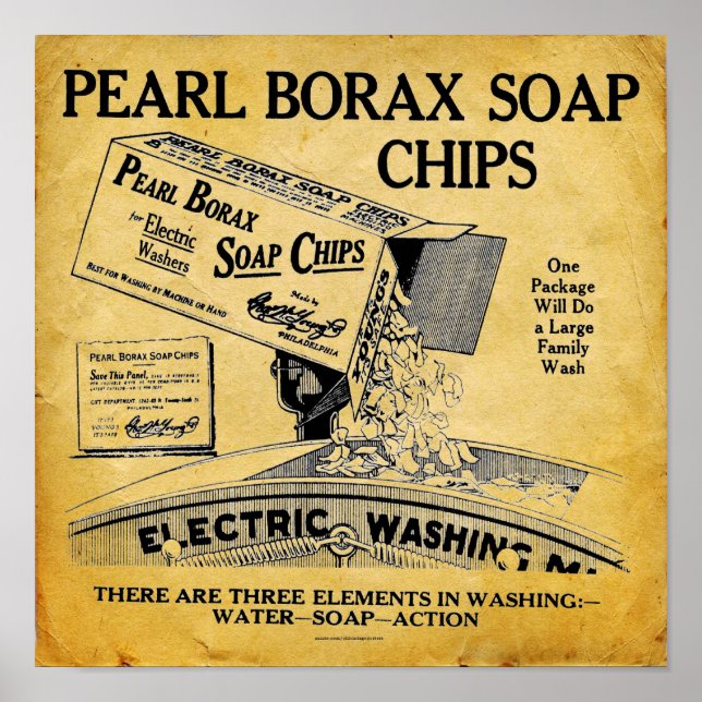 Affiches Vintage Pearl Borax Savon Lave Détergent Imprimer (Devant)