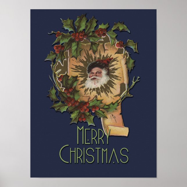 Affiches Vintage Père Noël Christmas Jolly (Devant)