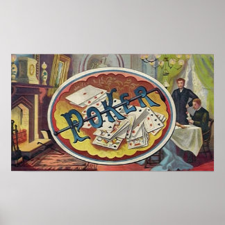 Affiches Vintage Poker Mens Fumeur Salle de jeu